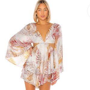 Michael Costello x REVOLVE Allete Dress in Tropical Palm, Small